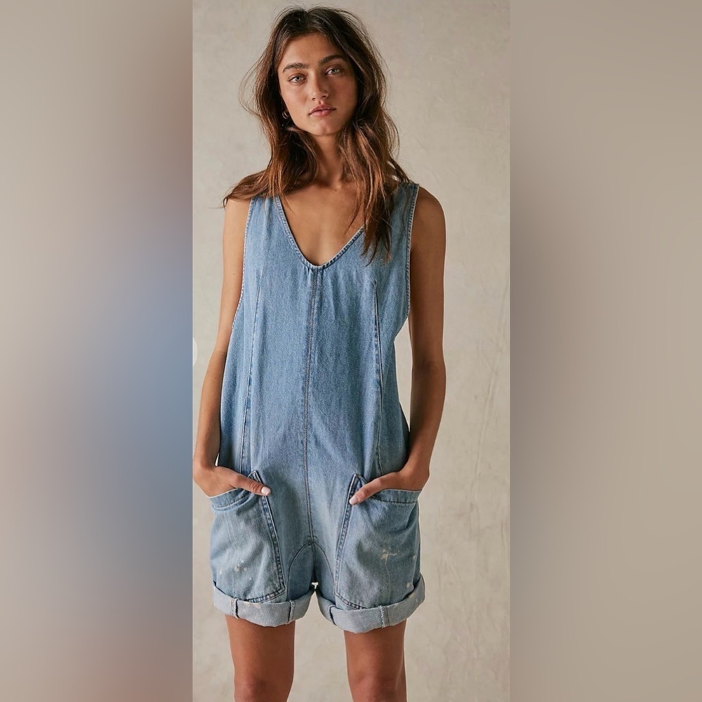 FREE PEOPLE HIGH ROLLER SHORTALL